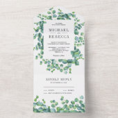 モダン素朴ユ葉カリ結婚ユ オールインワン招待状 (内側)