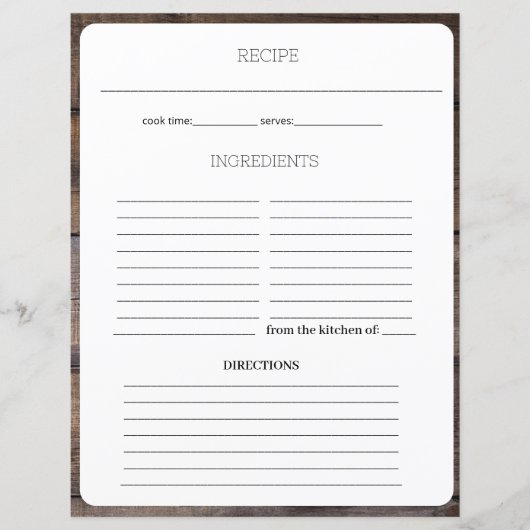 モダン素朴レシピ料理本裏紙ページ (正面)