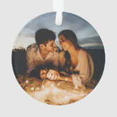 モダン素朴休日モノグラム中緑イエローホテル オーナメント (裏面)