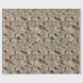 モダン素朴冬の松コーンボホクリスマス ラッピングペーパー (フラット)