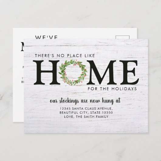 モダン素朴引っ越しましたホーム 案内ポストカード (正面/裏面)