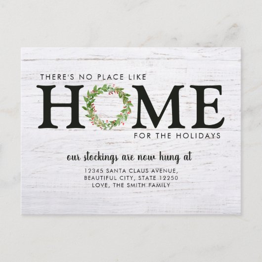 モダン素朴引っ越しましたホーム 案内ポストカード (正面)