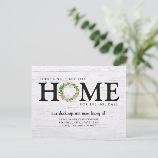 モダン素朴引っ越しましたホーム 案内ポストカード (スタンド正面)