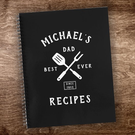 モダン素朴最高のパパEVERレトロクールレシピ ノートブック