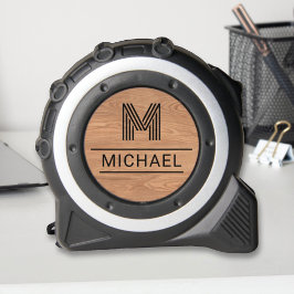 モダン素朴木目のモノグラム名イニシャル メジャー