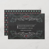 モダン素朴板タイポグラフィ結婚ズ 招待状 (正面/裏面)