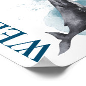 モダン素朴海歓迎ベビーシャワー標識 ポスター (角)