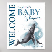モダン素朴海歓迎ベビーシャワー標識 ポスター (正面)