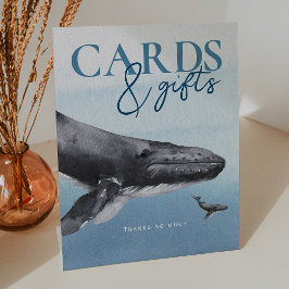 モダン素朴海赤ちゃんシャワーカードとギフト 台座サイン