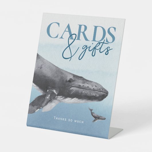 モダン素朴海赤ちゃんシャワーカードとギフト 台座サイン (正面)