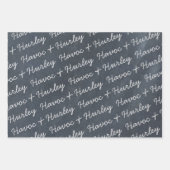 モダン素朴白黒 ラッピングペーパーシート (正面2)