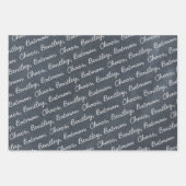 モダン素朴白黒 ラッピングペーパーシート (正面)