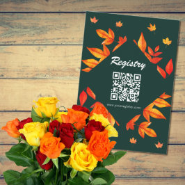 モダン素朴紅葉ブライダルシャワーレジストリ エンクロージャーカード