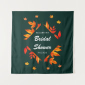 モダン素朴紅葉ブライダルシャワー タペストリー (正面)