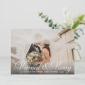 モダン素朴結婚したクリスマス シーズンカード (スタンド正面)