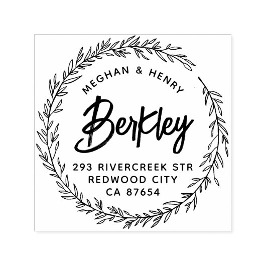 モダン素朴結婚名差出人住所 セルフインキングスタンプ (デザイン)