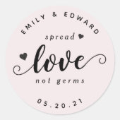 モダン素朴結婚式の引き出物ハンドサニタイザ ラウンドシール (正面)