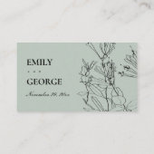 モダン素朴線スケッチフローラ座席表 名刺 (裏面)