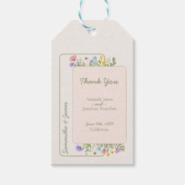 モダン素朴花結婚の ギフトタグ