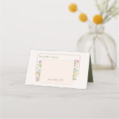 モダン素朴花結婚の プレイスカード (裏面)