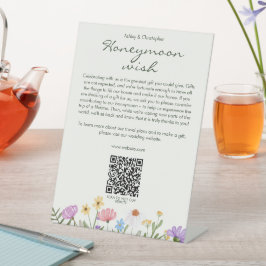 モダン素朴花結婚の 台座サイン