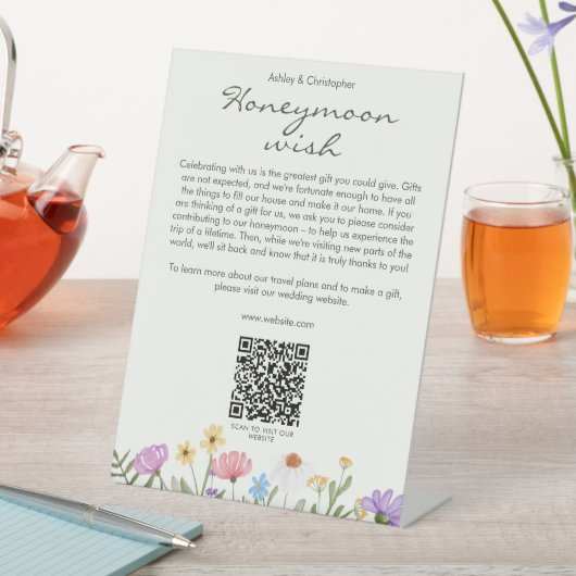 モダン素朴花結婚の 台座サイン (インサイチュ)