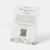 モダン素朴花結婚の 台座サイン (正面)