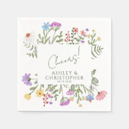 モダン素朴花 スタンダードカクテルナプキン