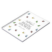 モダン素朴蝶の夏のブライダルシャワー ノートブック (左側)