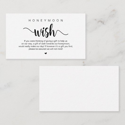 モダン素朴農園をテーマにしたハネムーンウィッシュ エンクロージャーカード (正面/裏面)