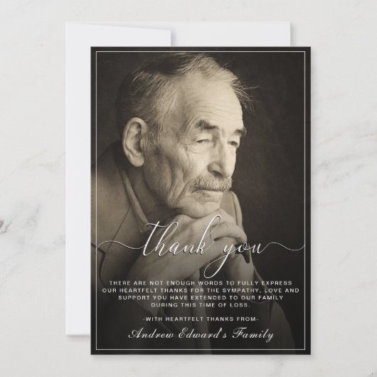 モダン素朴追忌葬写真 サンキューカード (正面)