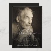 モダン素朴追忌葬写真 サンキューカード (正面/裏面)