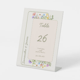 モダン素朴野結婚花の表番号 台座サイン