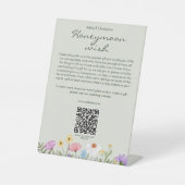 モダン素朴野花ソフト結婚セージ 台座サイン (正面)