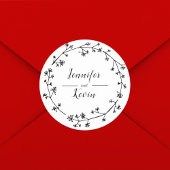 モダン素朴野花フォーク結婚ズ ラウンドシール