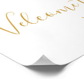 モダン素朴金ゴールドリース結婚歓迎 ポスター (角)