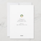 モダン素朴鹿クリスマスリース非写真 シーズンカード (裏面)