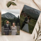 モダン素朴2写結婚真 サンキューカード