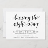 モダン素朴,黒文字,婚約パーティ 招待状 (正面)