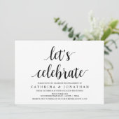 モダン素朴,黒文字,婚約パーティ 招待状 (スタンド正面)