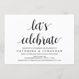 モダン素朴,黒文字,婚約パーティ 招待状