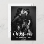 モダン素朴Merry Christmas Family写真 ポストカード (正面/裏面)