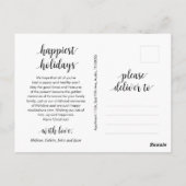 モダン素朴Merry Christmas Family写真 ポストカード (裏面)