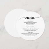 モダン素朴Script, 結婚s Elopement Dinner メニュー (正面/裏面)