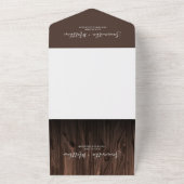 モダン素朴Wood Outdoor結婚のQRコード オールインワン招待状 (外側)