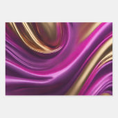 モダン紫エレガントピンクと金ゴールド ラッピングペーパーシート (正面2)