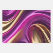 モダン紫エレガントピンクと金ゴールド ラッピングペーパーシート (正面)