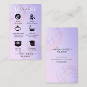 モダン紫エレガントホログラフィックロゴ 名刺 (正面/裏面)