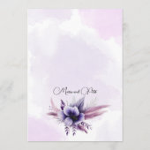 モダン紫エレガント銀フローラ結婚 メニュー (裏面)