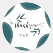 モダン結婚ありがとう ラウンドシール (正面)